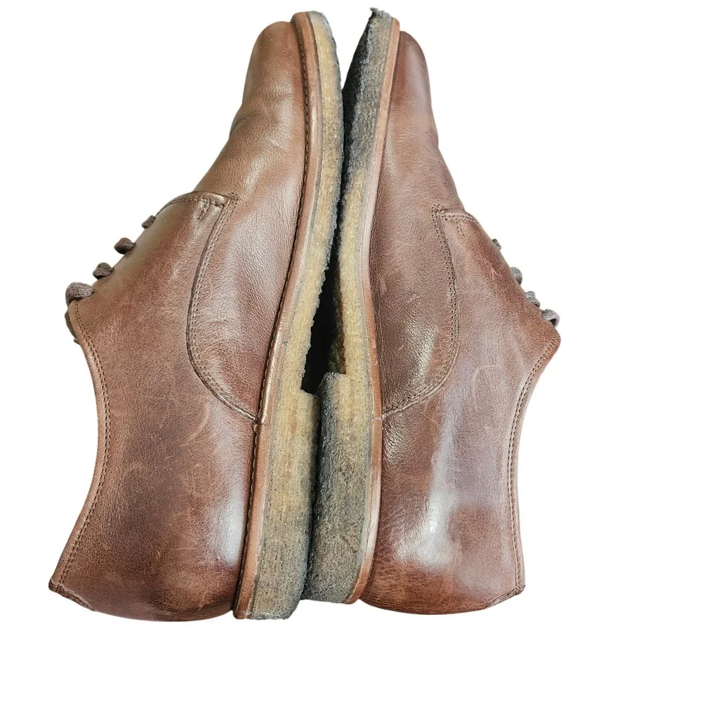 Allen Edmonds Southside Mens Brown Leather Crepe Sole Derby Shoes Handcrafted